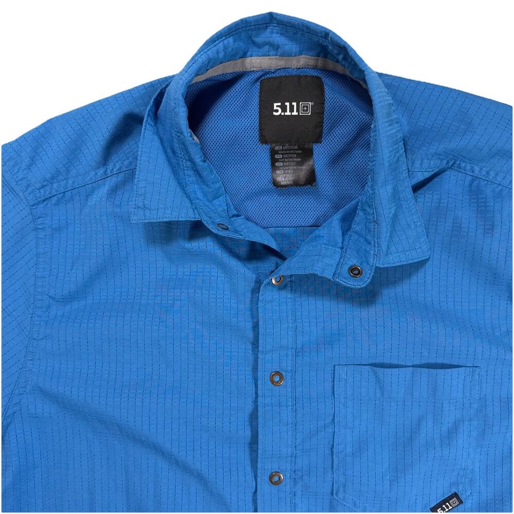 5.11 Tactical Men’s Short Sleeve Snap Button Down Utility Shirt Blue Medium